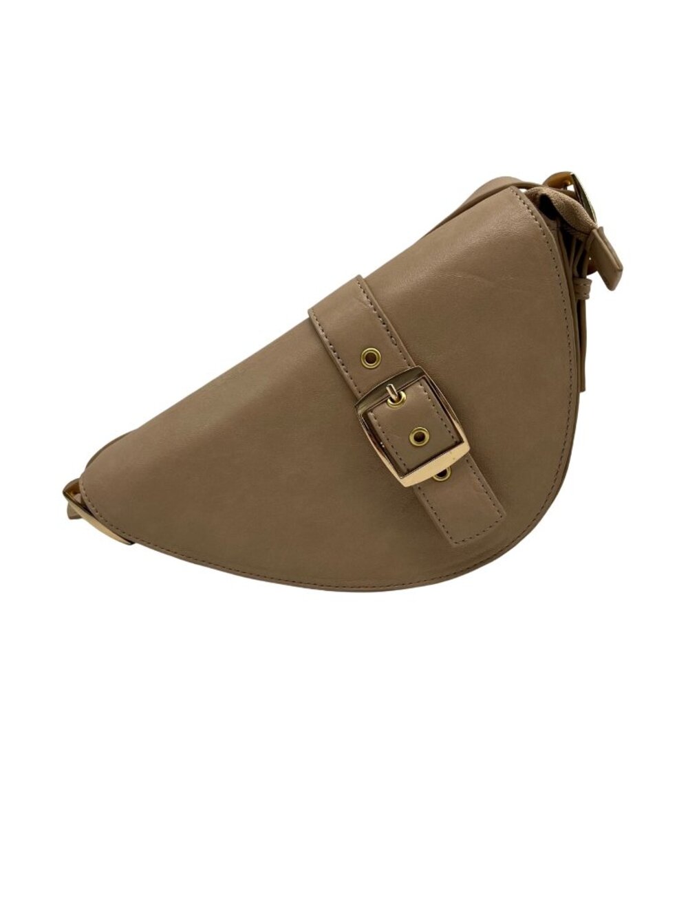 MMS Brands Beige Faux Leather Crossbody Bag